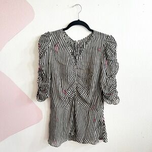 Isabel Marant Étoile Striped Blouse Parisian Chic Casual Luxe Timeless Sz 38